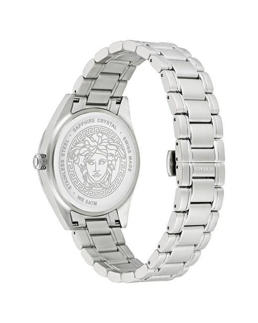 Versace Gray V-Code Bracelet Watch, 42Mm for men