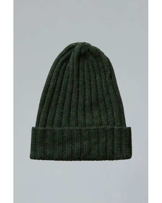 SSKEIN Green Ribbed Beanie
