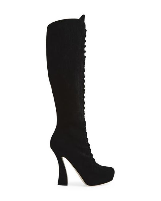 Jeffrey Campbell Black Pop-Off Faux Suede Tall Boot