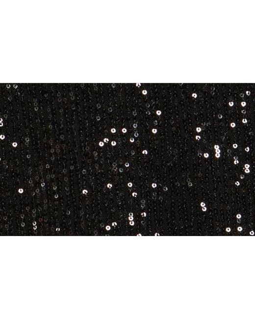 Tahari Black Sequin Top