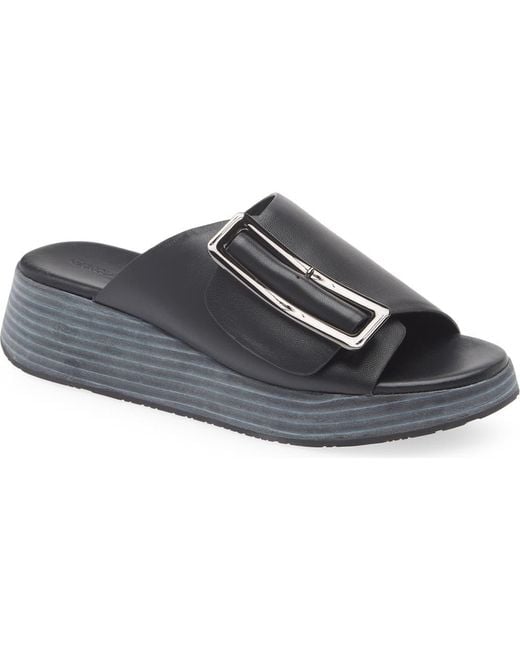 Chocolat Blu Gray Ela Platform Wedge Slide Sandal