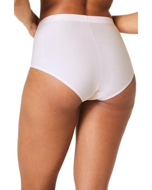 Spanx White Spanxshape Invisible Cotton Blend Briefs