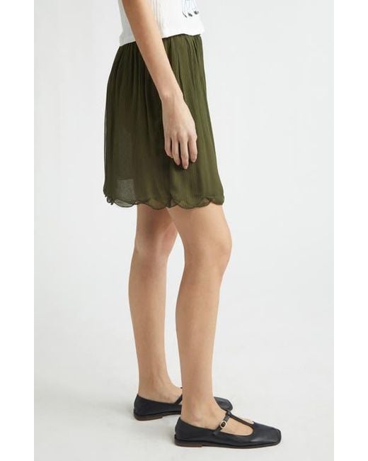 Bode Green Mab Button Silk Georgette Skirt
