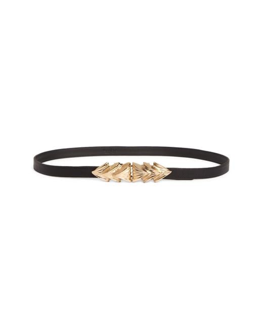 Raina Black Three Shells Leather Belt