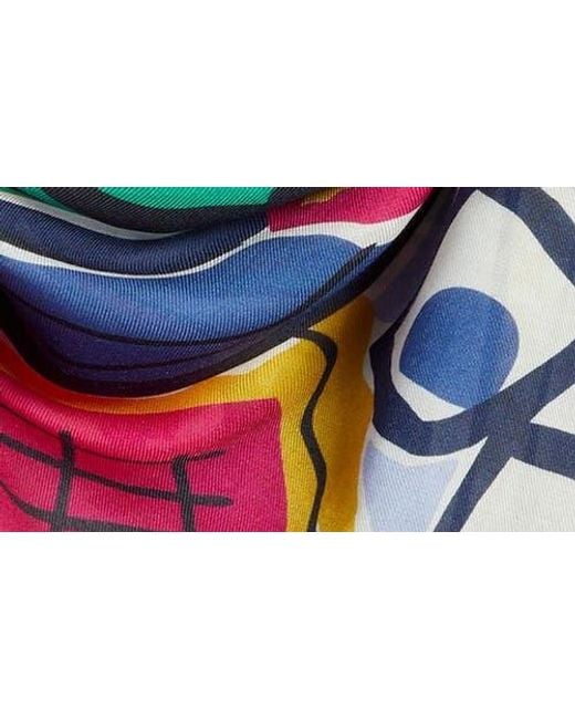 Echo Blue Cubists Square Scarf