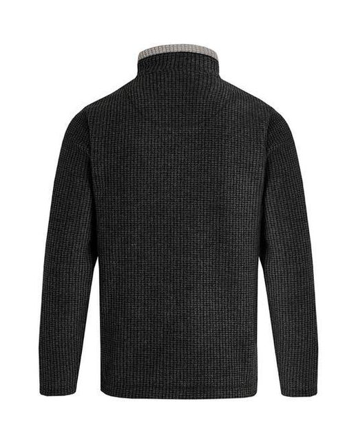 Weird Fish Black Newark 1/4 Zip Grid Fleece for men