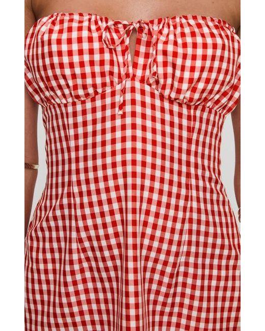 Princess Polly Pink Double Date Gingham Strapless Minidress