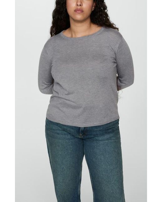 Mango Gray Lightweight Crewneck Sweater