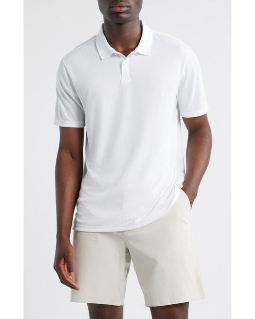 Zella White Pitch Piqué Polo for men