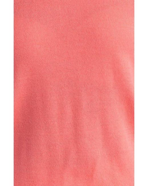 Caslon Red Short Sleeve Merino Wool Blend Crewneck Sweater