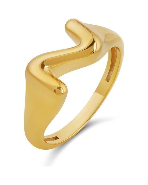 SHYMI Metallic Bubble Letter Initial Ring