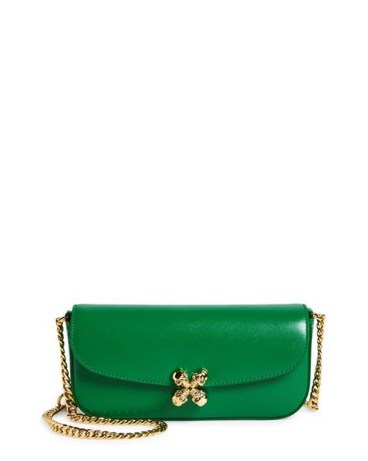Alexander McQueen Green Small Skull Flower Shoulder Bag