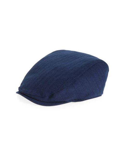 Open Edit Blue Pinstripe Driving Cap for men