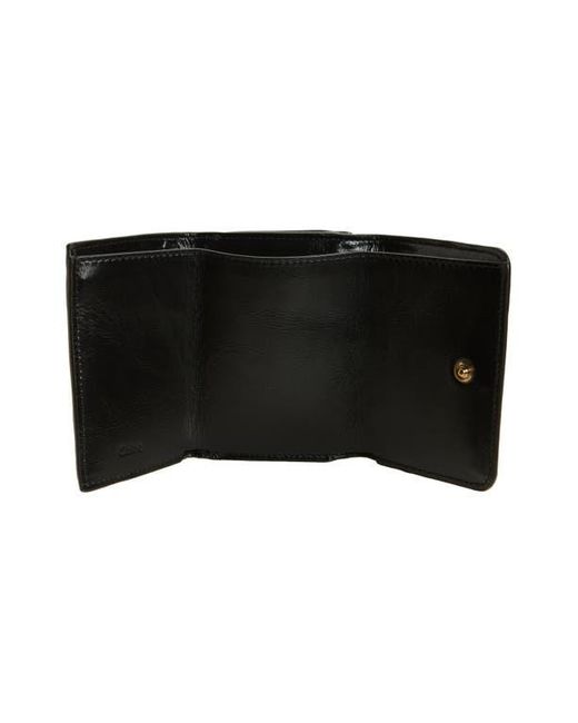 Chloé Black Mini Iconic Shiny Leather Trifold Wallet