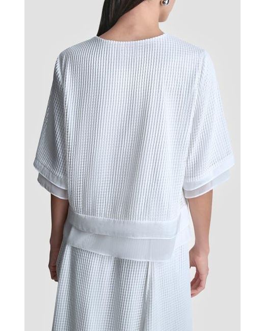 DKNY Blue Window Layered Top