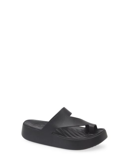 CROCSTM Black Getaway Toe Loop Waterproof Platform Sandal