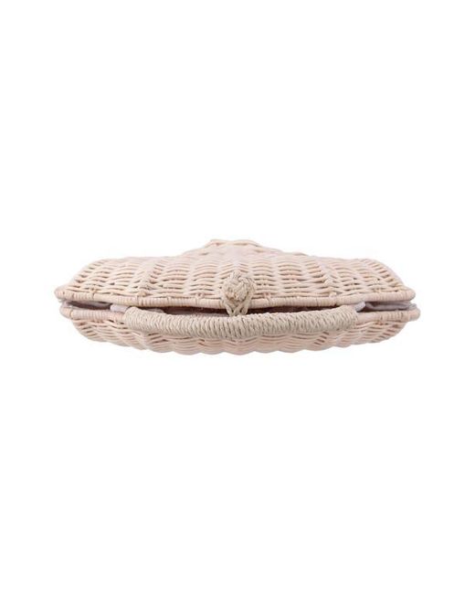 Nina Pink Shelly Rattan Top Handle Bag