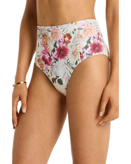 Sea Level Red Belle Paneled High Waist Bikini Bottoms