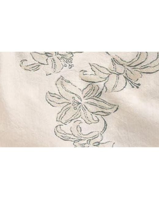 Billy Reid Natural Watercolor Lily Short Sleeve Button-Up Shirt for men