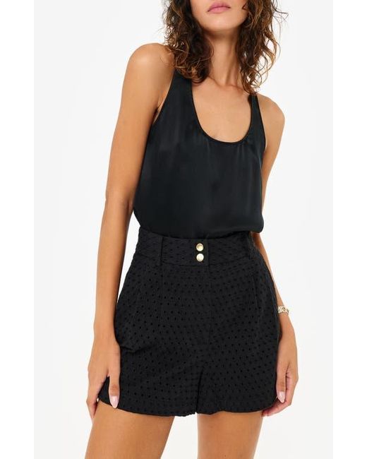 Cami NYC Black Celestia Eyelet High Waist Cotton Shorts