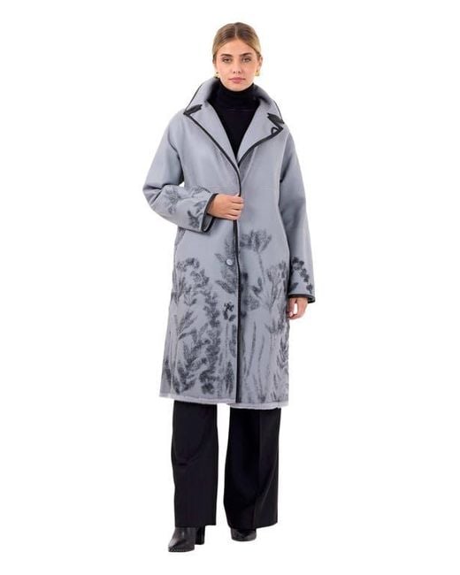 Gorski Blue Reversible Shearling Lamb Short Coat