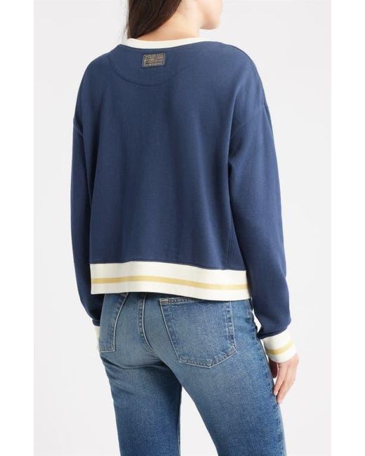 Pendleton Blue Logo Embroidered Cotton French Terry Sweatshirt