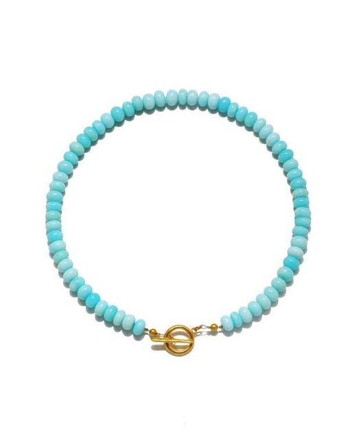 Sequin Blue Opal Candy Beaded Choker Necklace