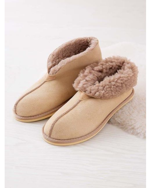 Celtic & Co. Natural Ladies' Shearling Bootee Slippers