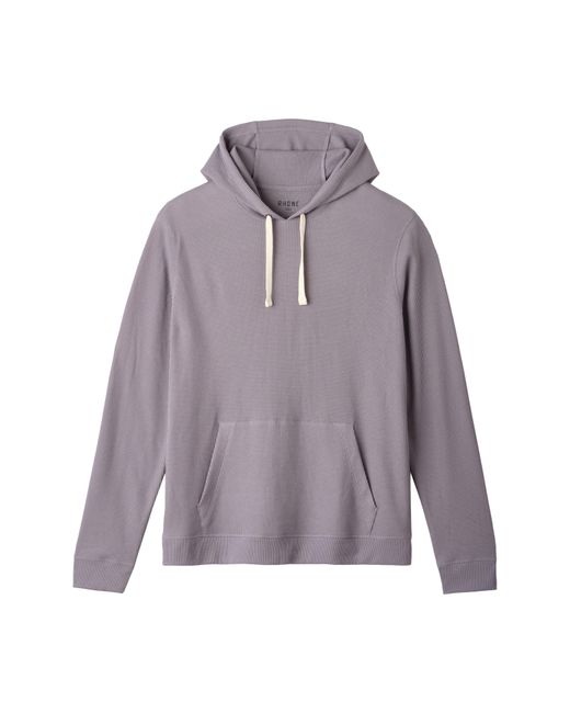 Rhone Gray Waffle Knit Cotton Blend Hoodie for men