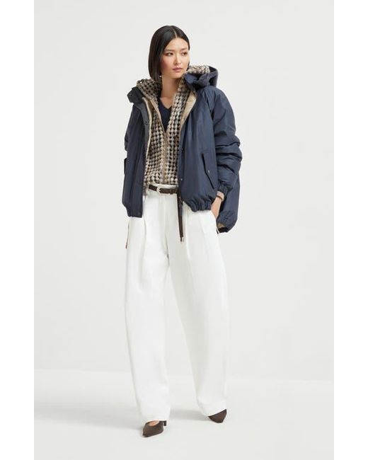 Brunello Cucinelli Blue Water-Resistant Taffeta Down Jacket