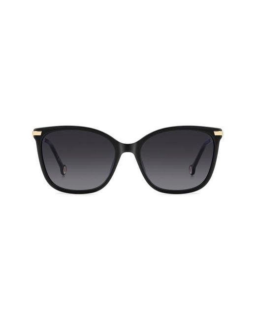 Carolina Herrera Black 55Mm Gradient Rectangular Sunglasses