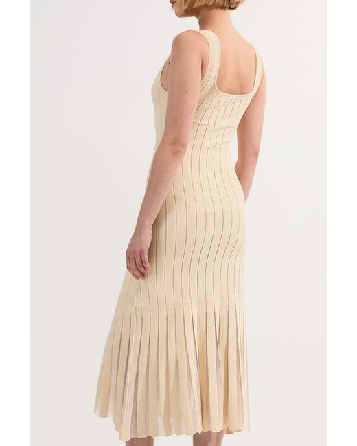 Karen Millen Natural Square Neck Knitted Flippy Dress