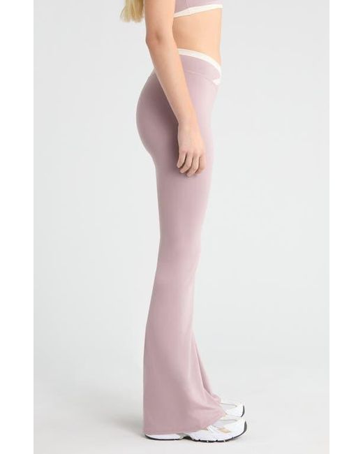 PacSun Pink Contrast Crossover Flare Leggings