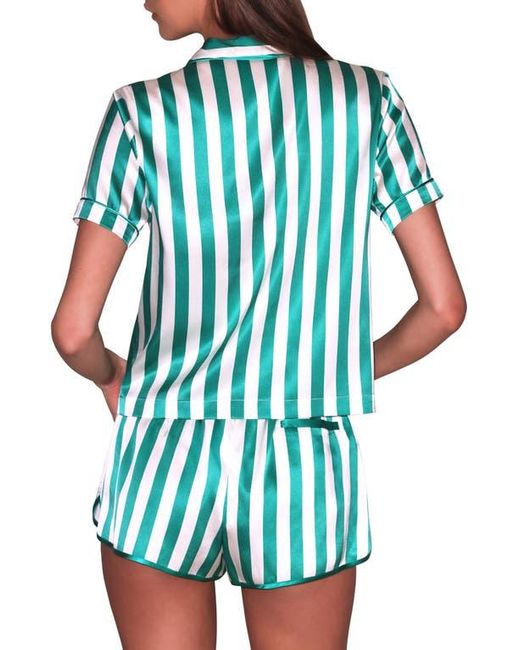 Fleur du Mal Blue Satin Pajama Top