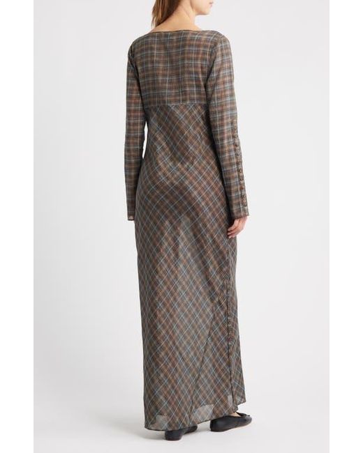damson madder brown dress Damson Madder - Elina Midi Dress - Choc Taffeta main image 1