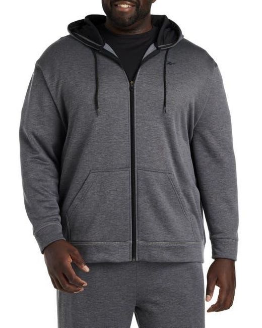 Reebok Gray Performance Zip-Front Hoodie for men