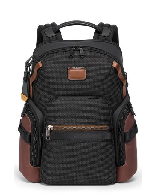 Tumi Black Alpha Bravo Navigation Backpack for men