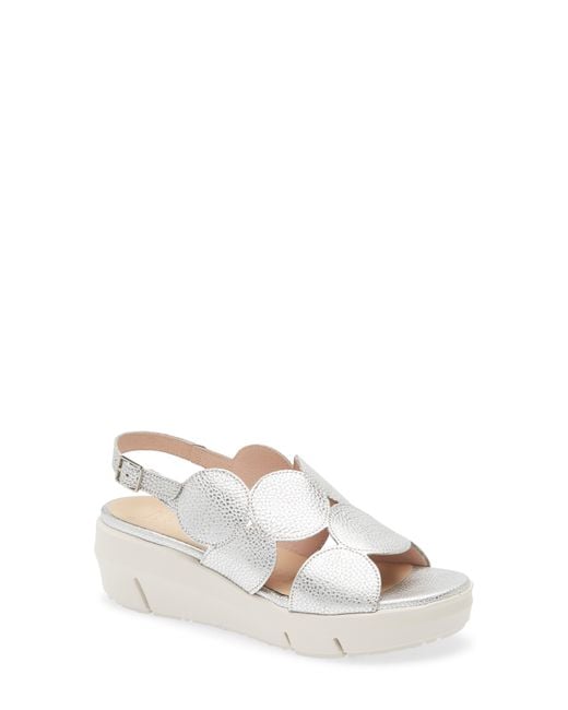Wonders White Platform Sandal