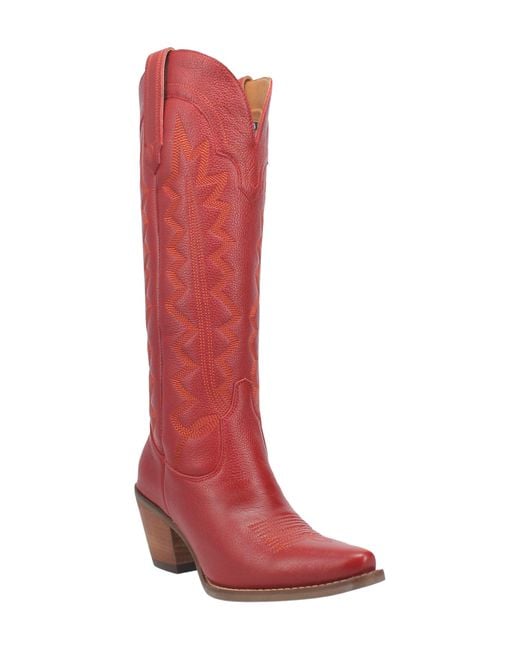 Dingo Red Knee High Western Boot