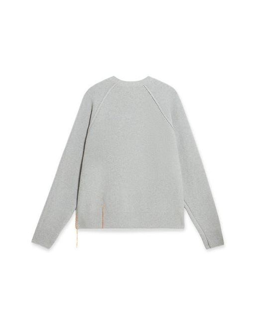 Fortela White Harvard Wool Crewneck Sweater With Raglan Sleeve for men