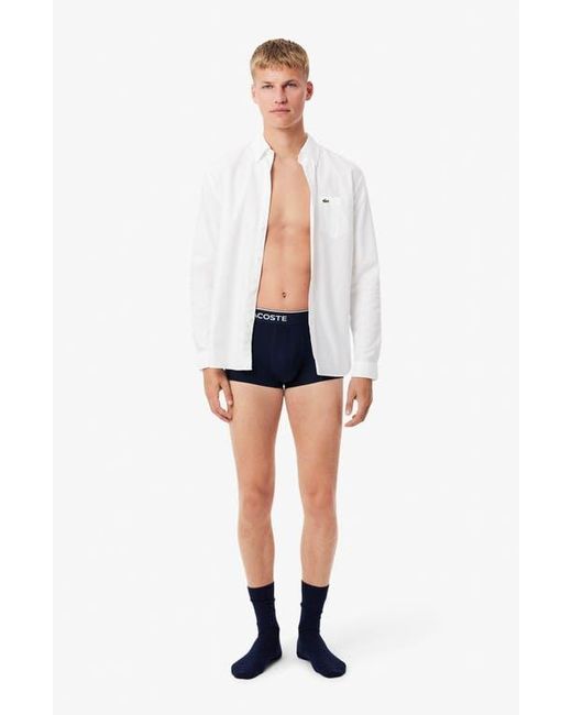Lacoste Blue Monogram Assorted 3-Pack Boxer Briefs for men