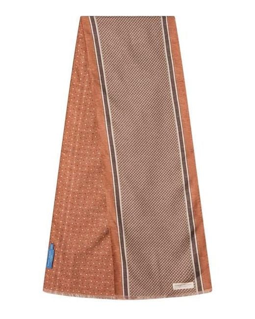 Robert Talbott Brown Niven Houndstooth Scarf for men