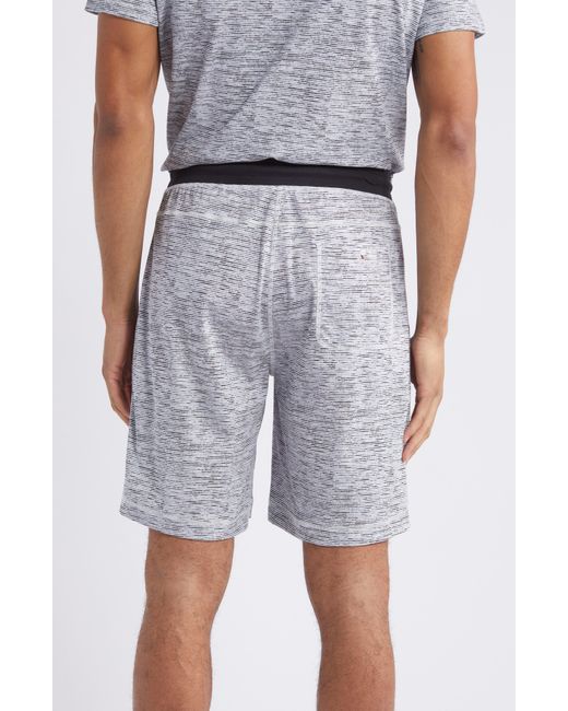 Daniel Buchler Gray Stripe Cotton Pajama Shorts for men