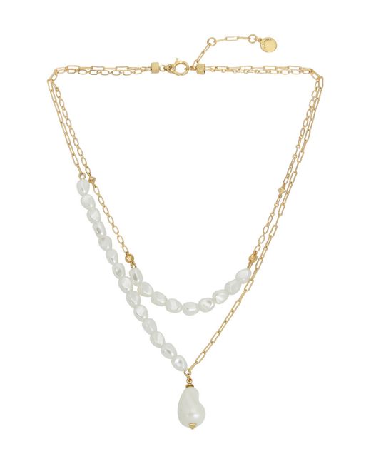 AllSaints Multicolor Imitation Pearl Pendant Layered Necklace