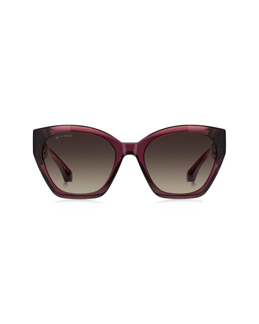 Etro Brown 55Mm Rectangular Cat Eye Sunglasses
