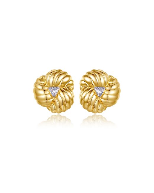 Classicharms Metallic Clover Designed Stud Earrings