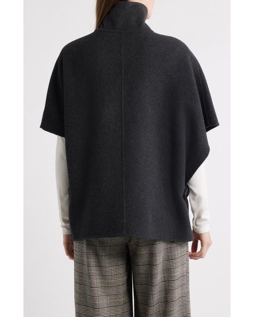 Michael Kors Black Double Face Wool Blend Cape
