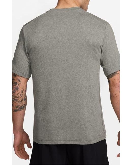 Nike Gray Primary Training Dri-Fit Short Sleeve T-Shirt for men