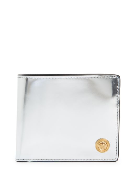 Versace White Medusa biggie Metallic Bifold Coin Wallet for men