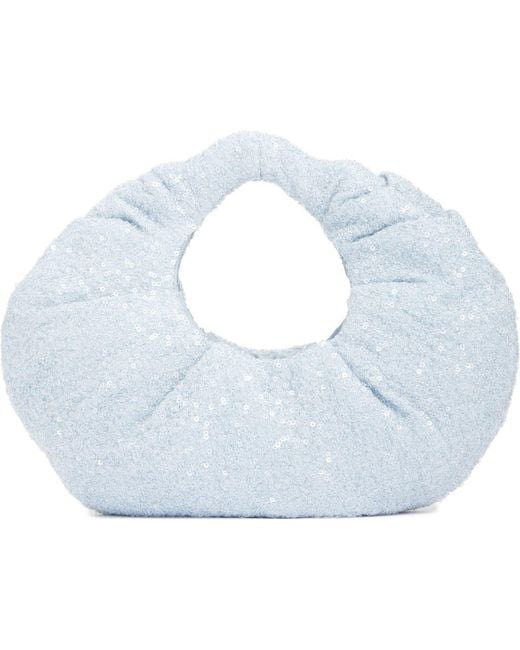 Naked Wardrobe Blue Mini Sequin Top Handle Bag